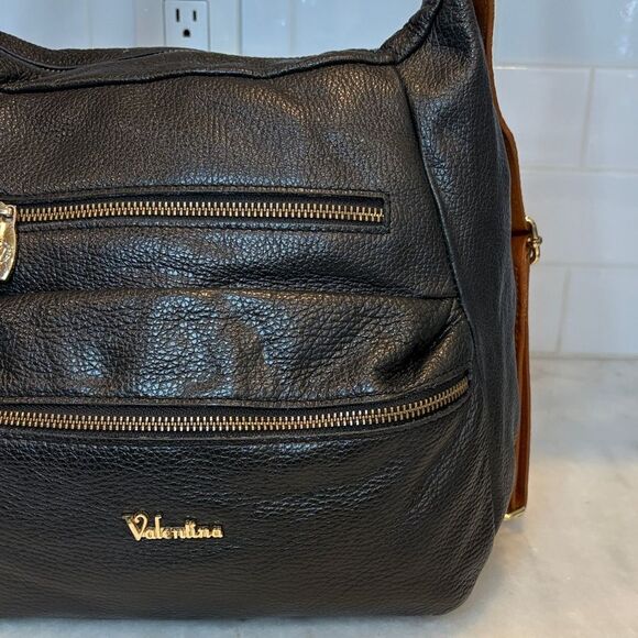 Valentina Bag Purse Handbag Leather Italian Pebbled Convertible Strap Shoulder - Picture 5 of 16